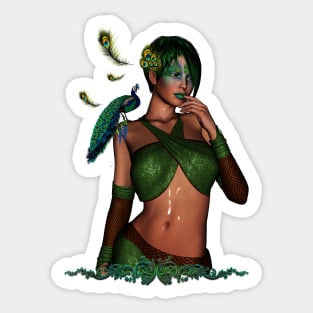 Wonderful fairy with peacocks Sticker